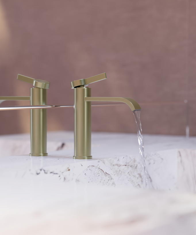 Miscelatore per lavabo Oro spazzolato - Fiumina