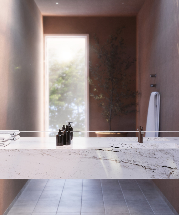 Miscelatore per lavabo Oro rosa spazzolato - Fiumina