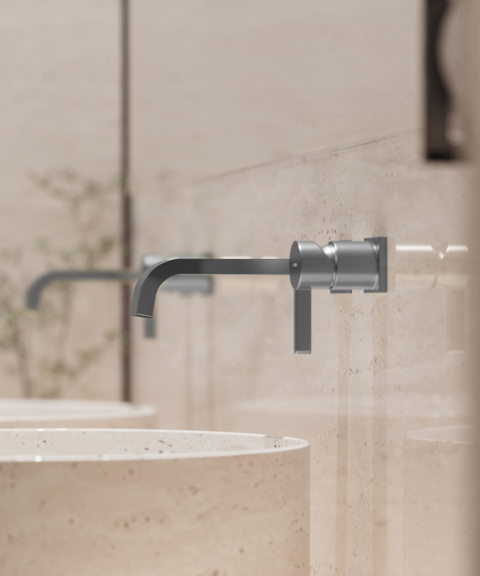 Miscelatore lavabo a parete Gun metal - Fiumina