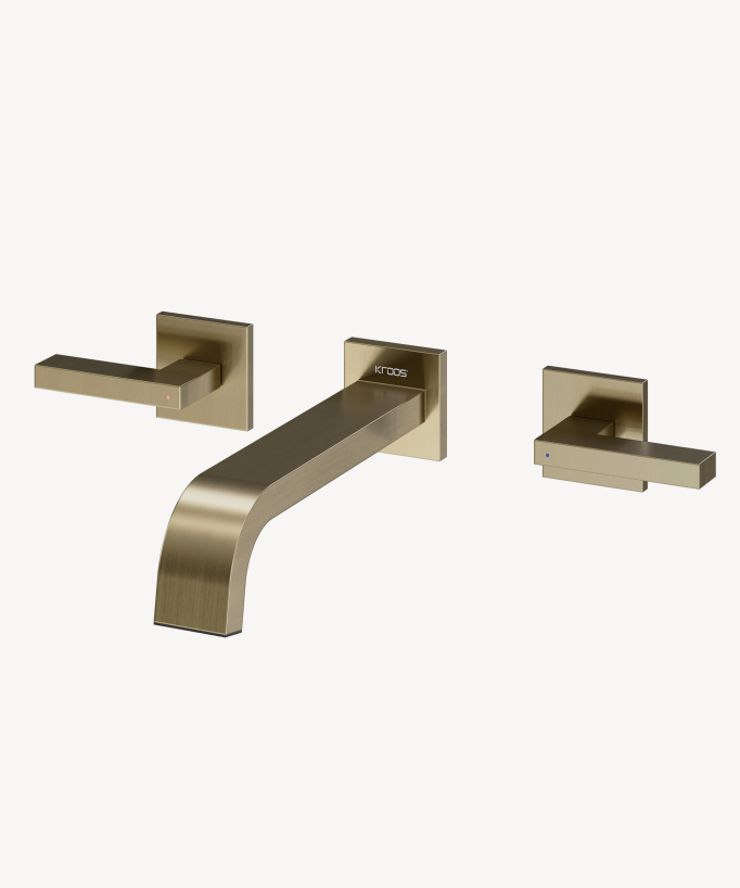 Rubinetto lavabo a parete Dorato spazzolato - Fiumina