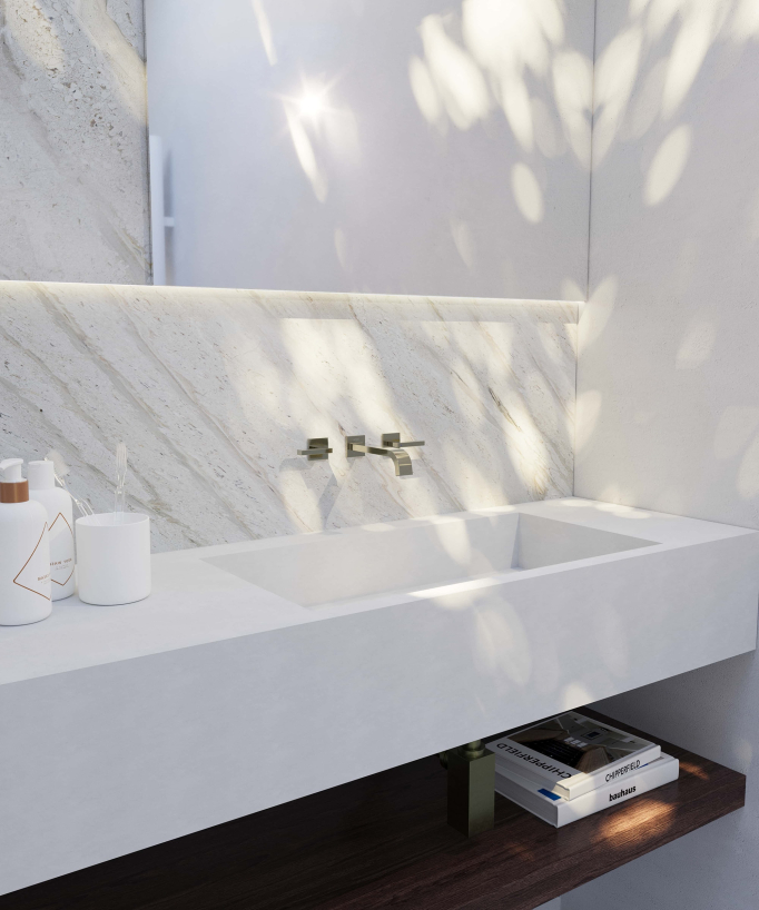 Rubinetto lavabo a parete Champagne - Fiumina