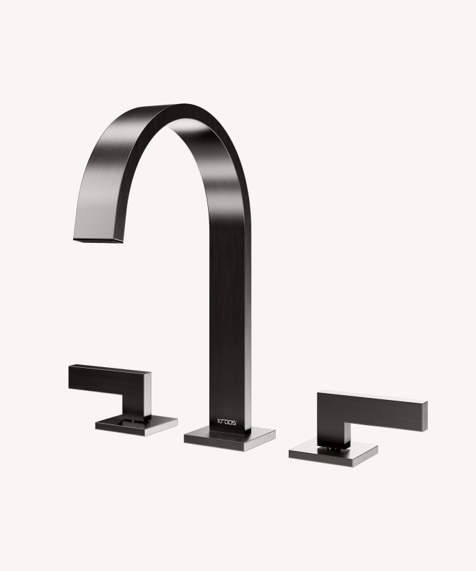 Rubinetto lavabo 3 fori Gun metal - Fiumina