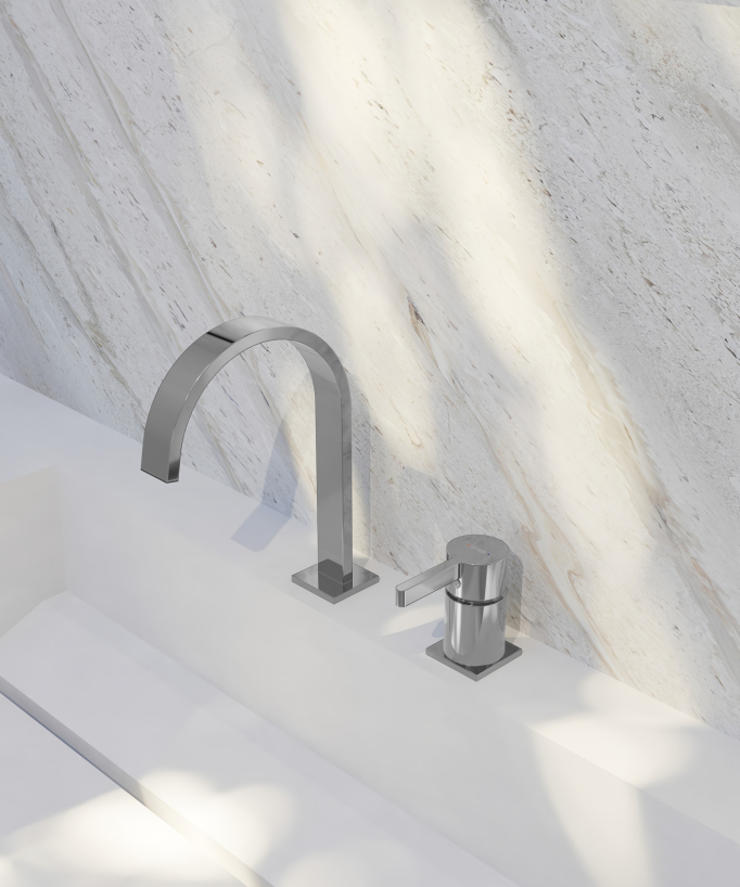 Miscelatore lavabo 2 fori Cromato - Fiumina