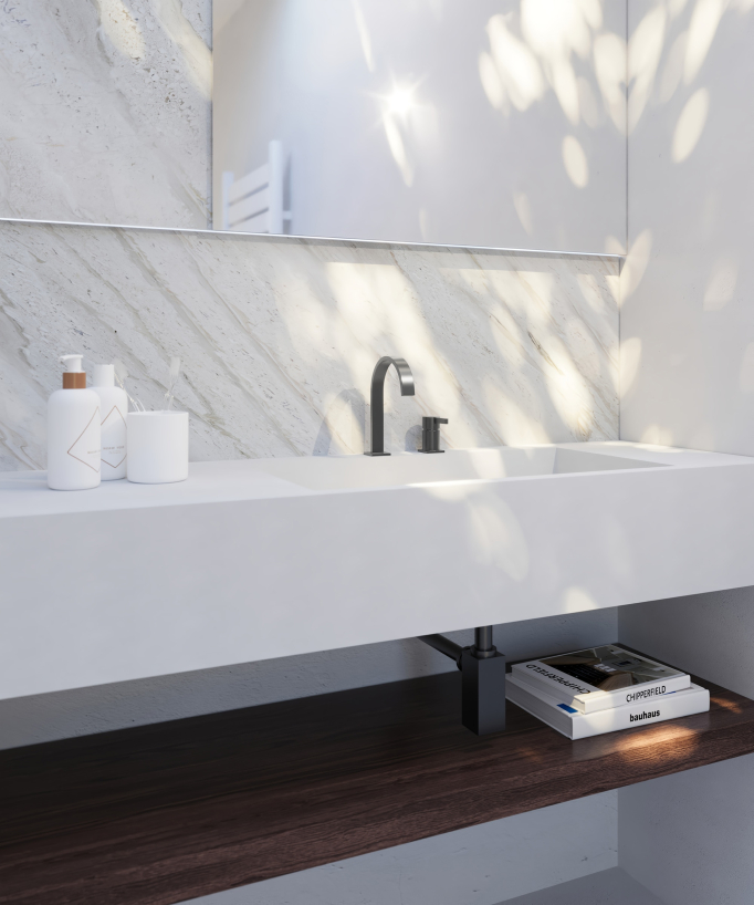 Miscelatore lavabo 2 fori Gun metal - Fiumina