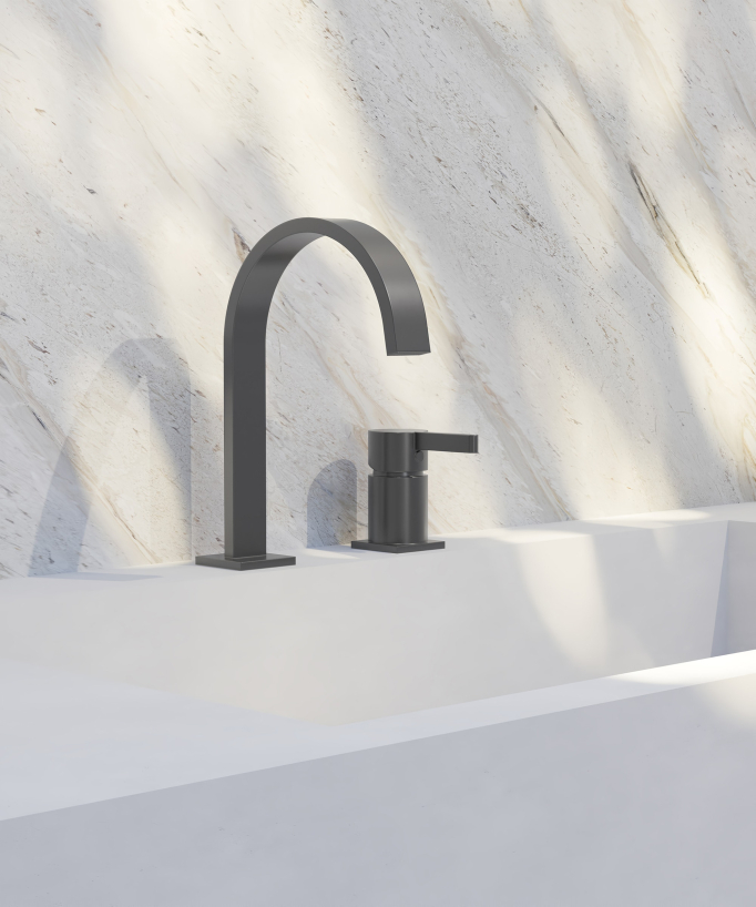 Miscelatore lavabo 2 fori Gun metal - Fiumina