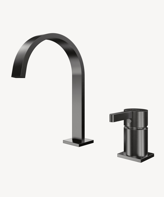 Miscelatore lavabo 2 fori Gun metal - Fiumina