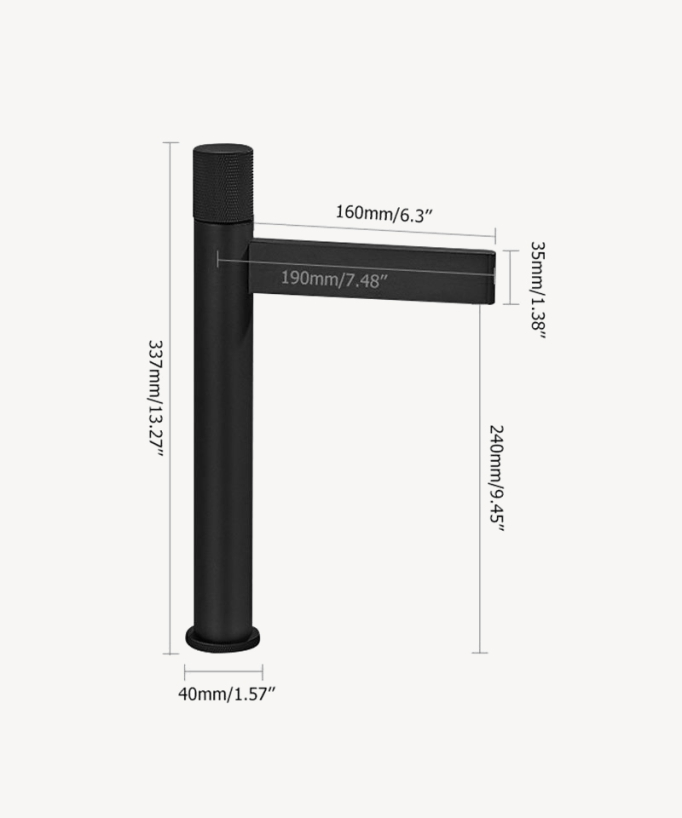 Rubinetto miscelatore lavabo alto nero - Sham