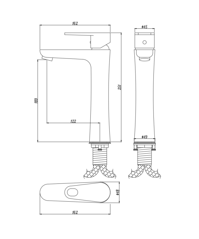 Robinet mitigeur lavabo haut Chromé Mimosa