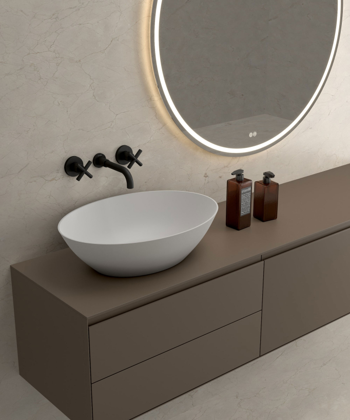 Rubinetto lavabo a parete nero - Corbeau