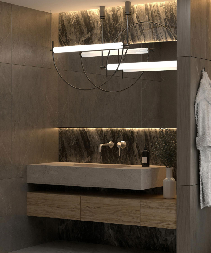 Miscelatore lavabo a parete nichel spazzolato - Corbeau