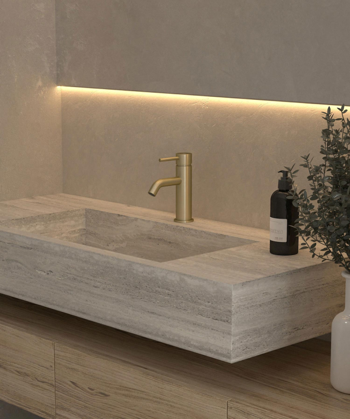 Rubinetto miscelatore oro spazzolato - Corbeau