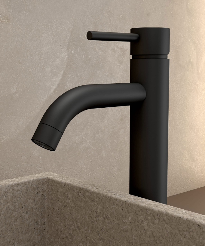 Miscelatore lavabo nero - Corbeau
