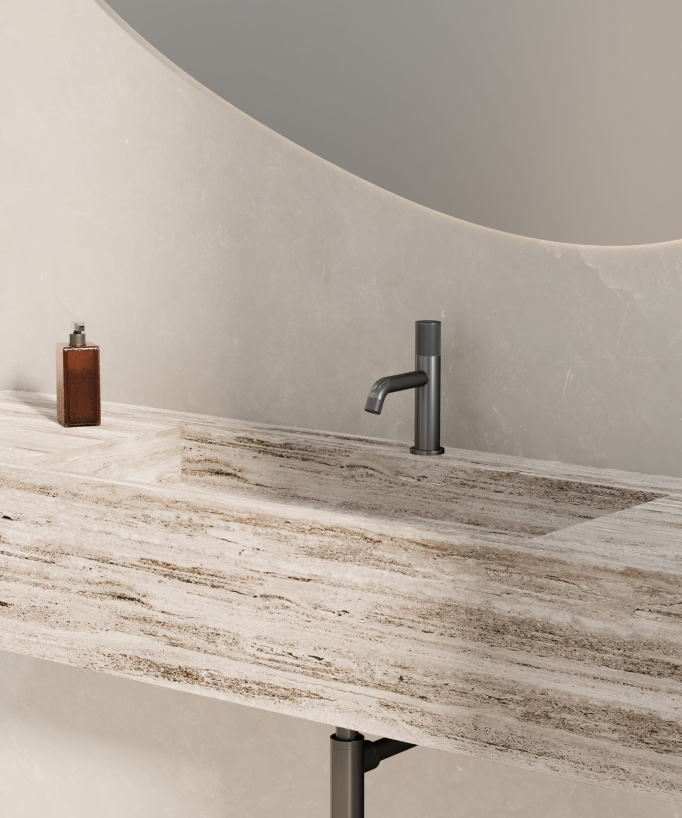 Miscelatore lavabo design Gun metal - Leros