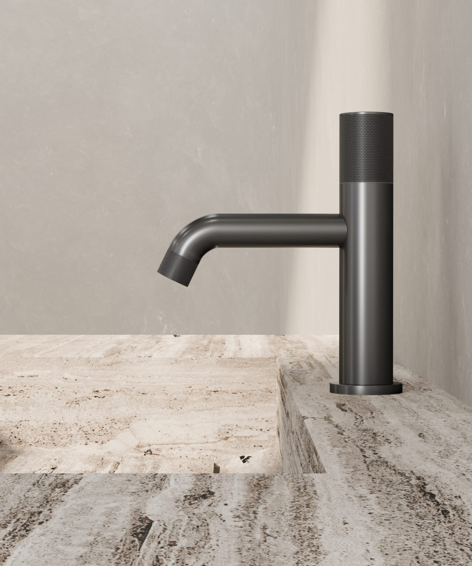 Miscelatore lavabo design Gun metal - Leros