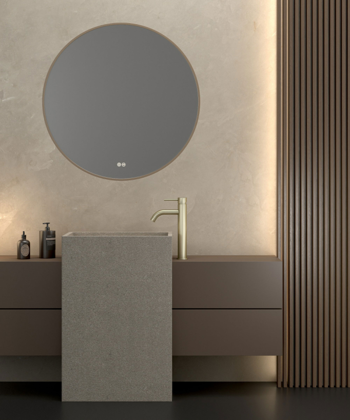 Miscelatore lavabo oro spazzolato - Corbeau