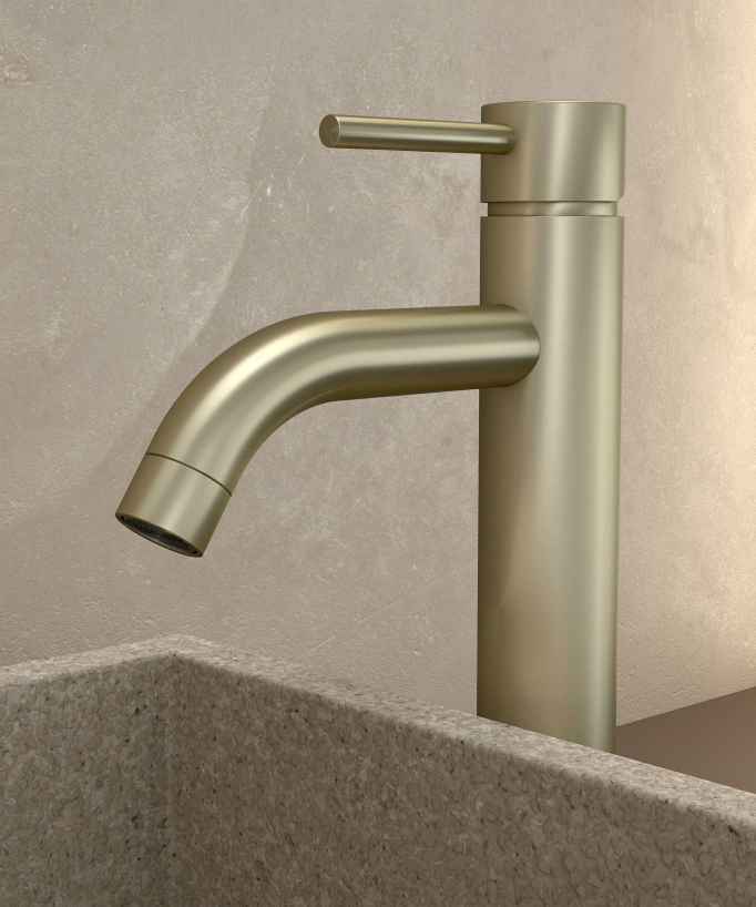 Miscelatore lavabo oro spazzolato - Corbeau