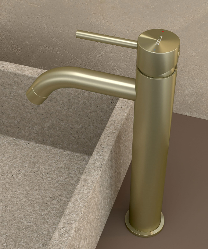 Miscelatore lavabo oro spazzolato - Corbeau