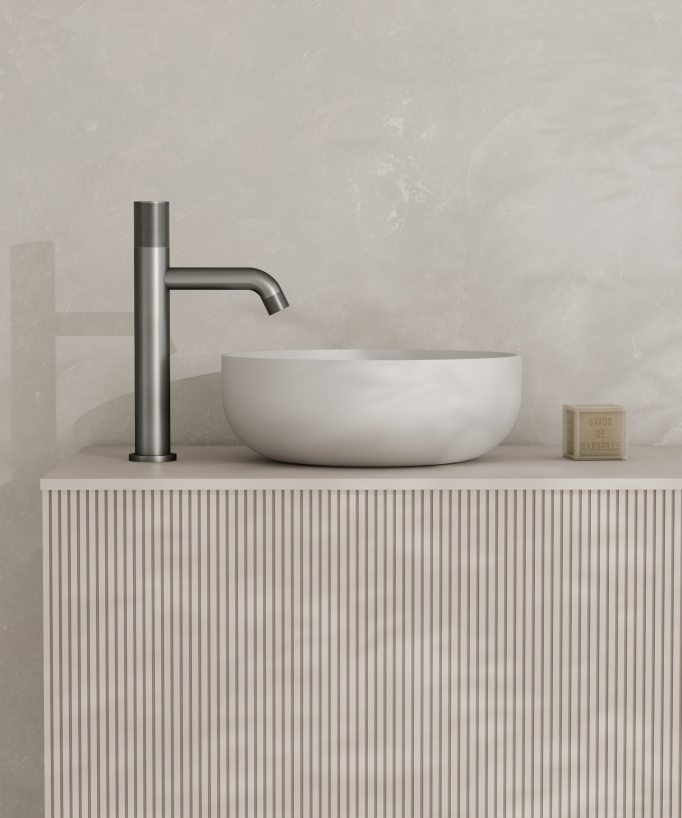 Miscelatore lavabo design gun metal - Leros