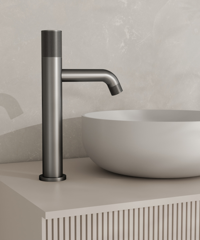 Miscelatore lavabo design gun metal - Leros