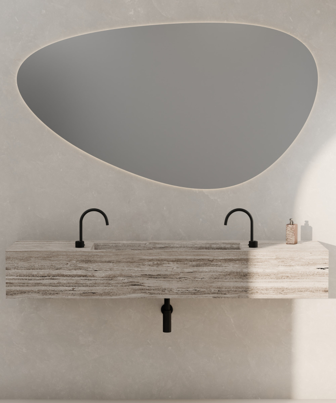 Miscelatore lavabo 2 fori senza regolazione portata Nero - Leros