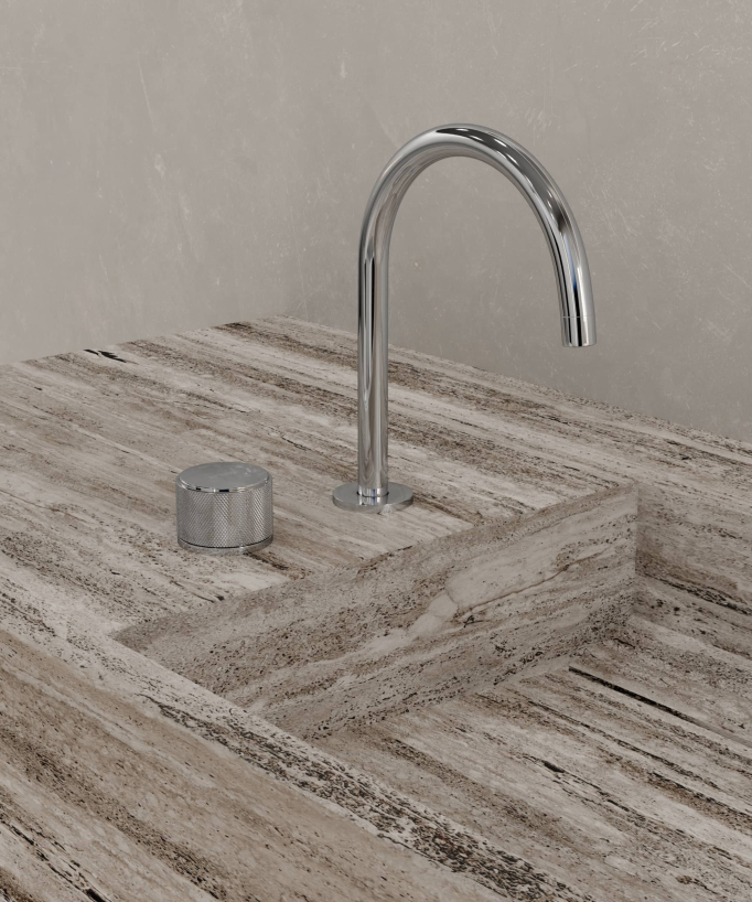 Miscelatore lavabo 2 fori senza regolazione portata Cromato - Leros