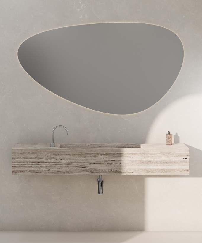 Miscelatore lavabo 2 fori senza regolazione portata Cromato - Leros