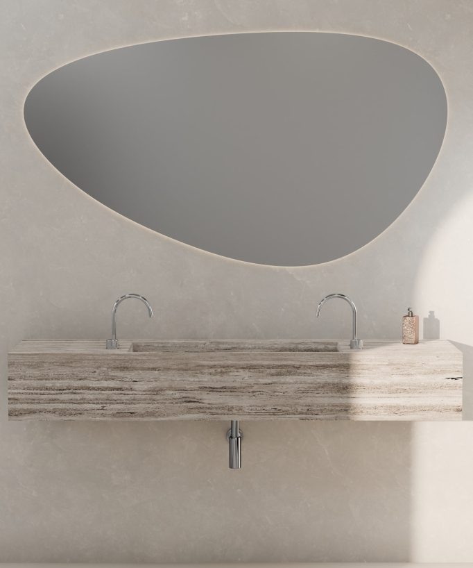 Miscelatore lavabo 2 fori senza regolazione portata Cromato - Leros