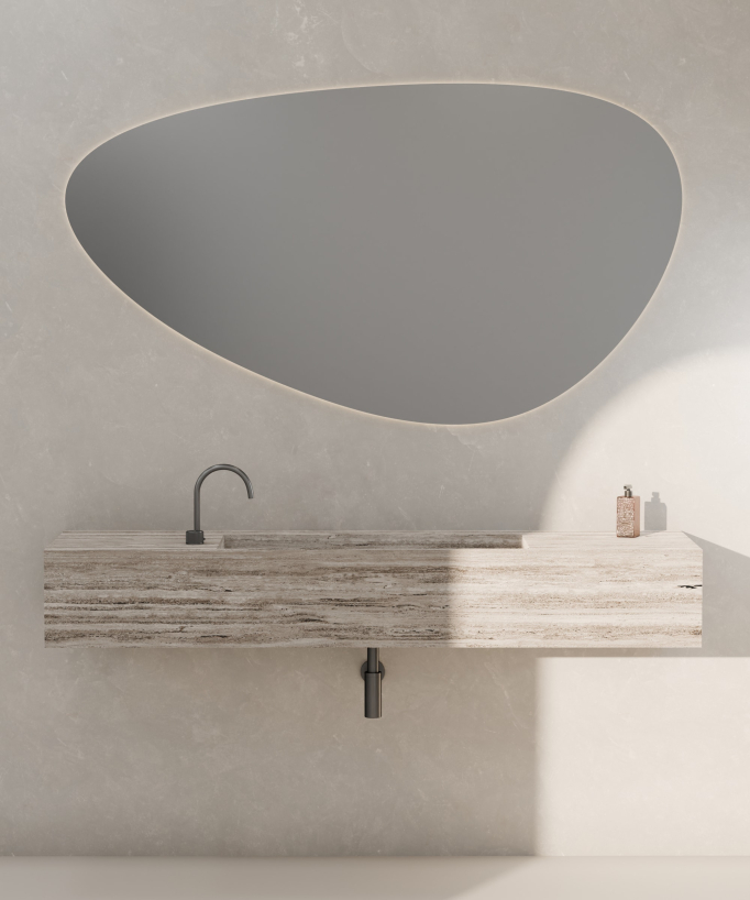 Miscelatore lavabo 2 fori senza regolazione portata Gun metal - Leros