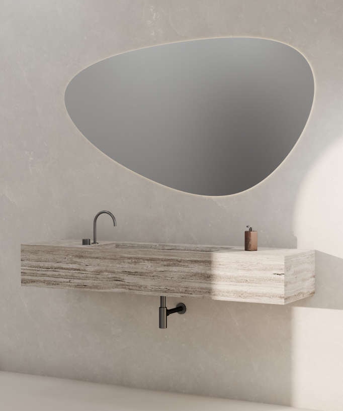 Miscelatore lavabo 2 fori senza regolazione portata Gun metal - Leros