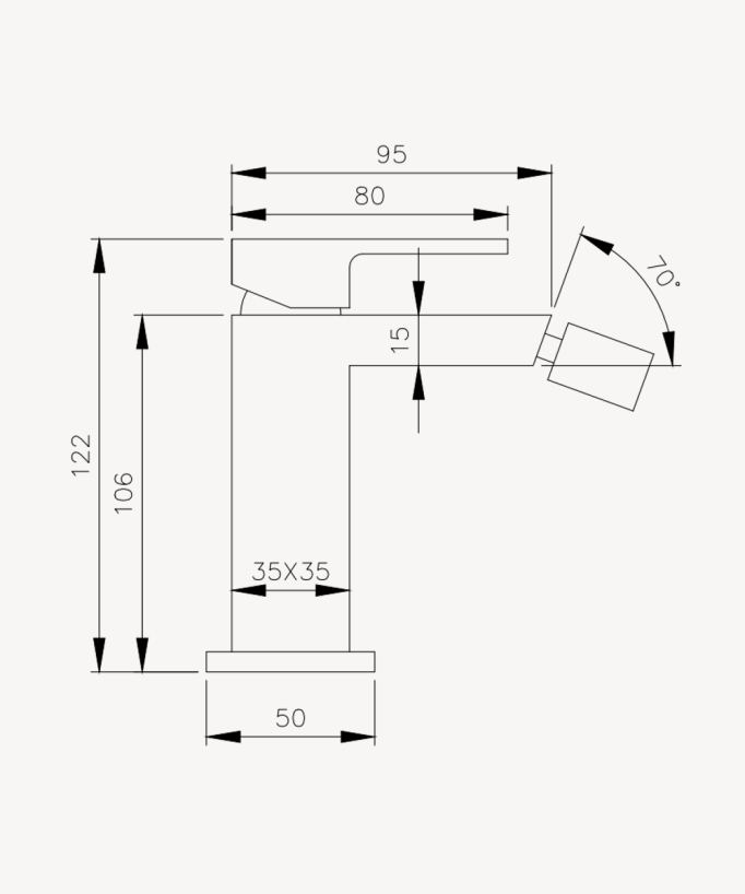 Miscelatore bidet oro rosa - Sirius