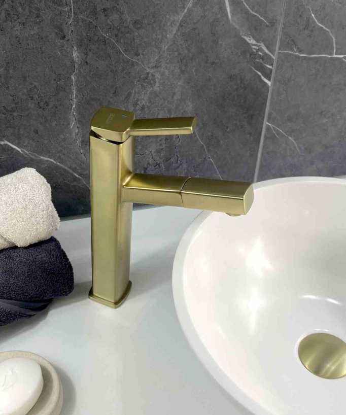 Rubinetto miscelatore lavabo con bocca estraibile - Graffias