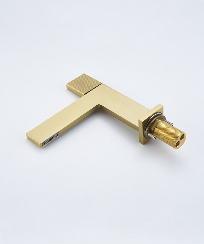 Rubinetto miscelatore lavabo design oro spazzolato - Kyra
