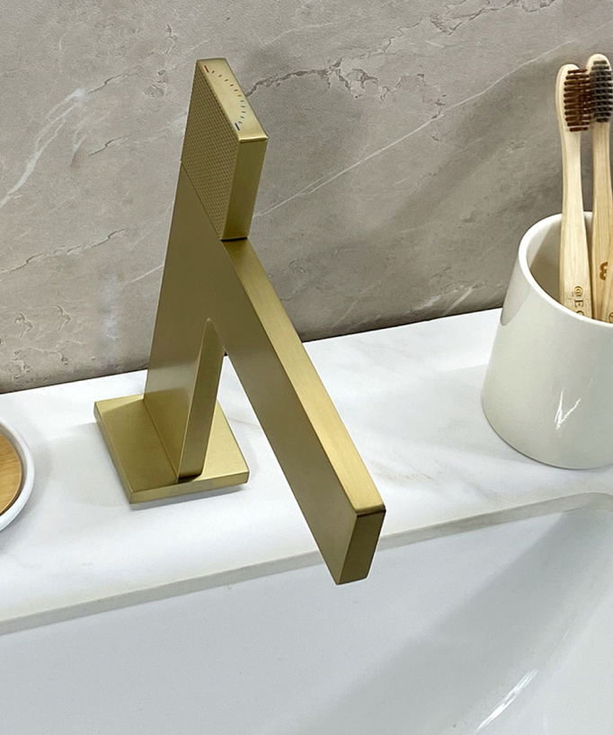 Rubinetto miscelatore lavabo design oro spazzolato - Kyra