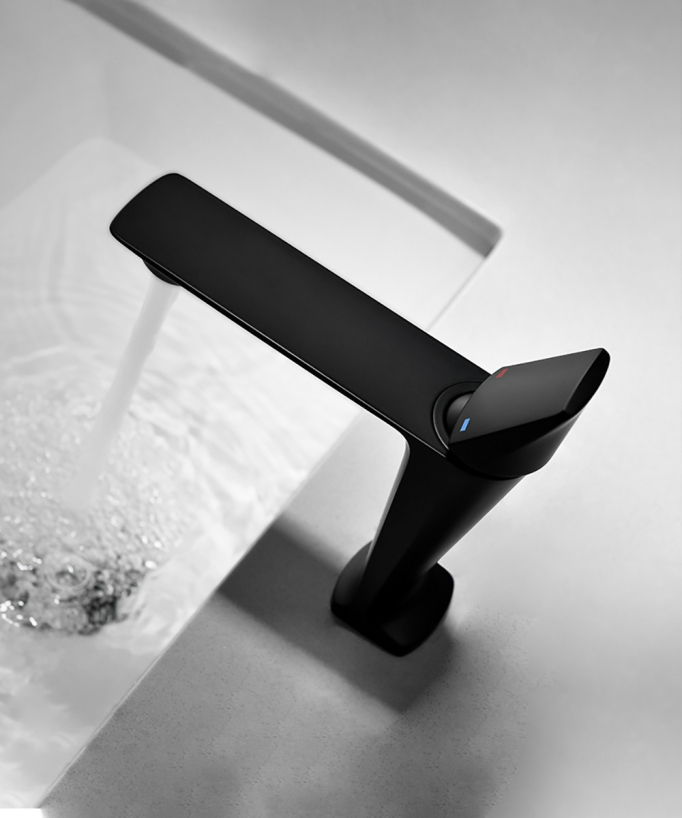 Miscelatore lavabo in ottone nero - Tureis