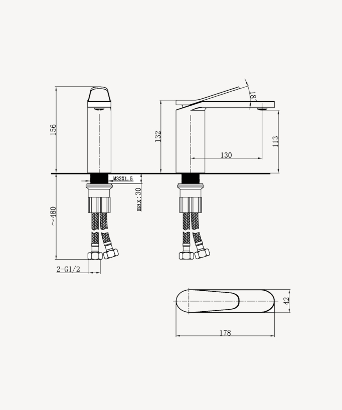 Miscelatore monocomando per lavabo - Elbe