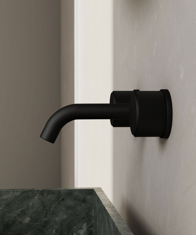 Rubinetto lavabo a parete nero - Leros