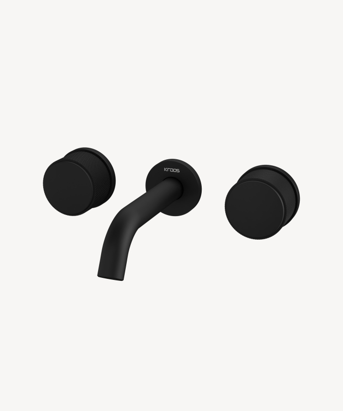 Rubinetto lavabo a parete nero - Leros - small