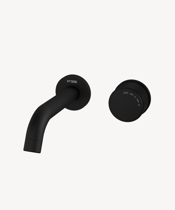 Miscelatore lavabo da incasso nero senza limitatore di portata - Leros - small