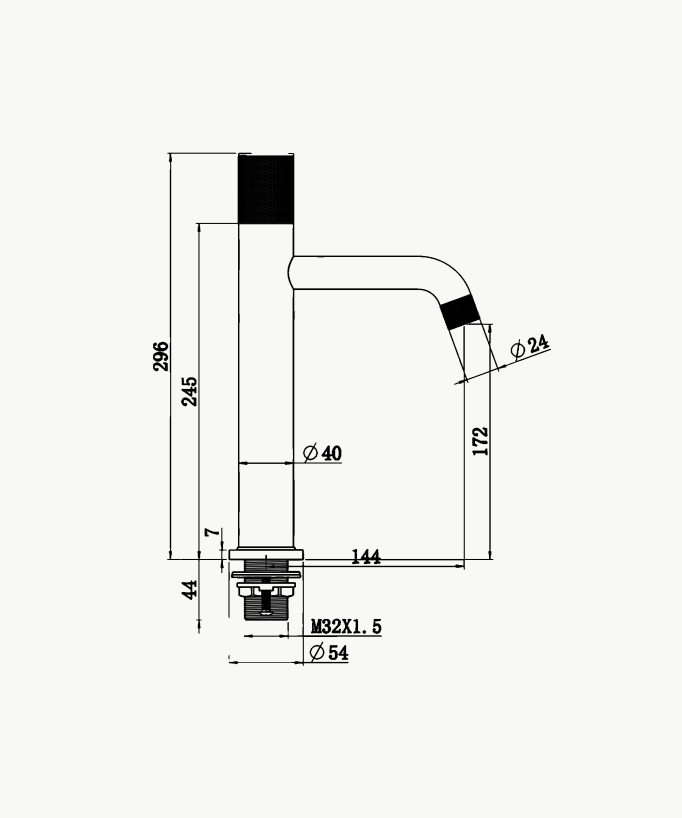 Rubinetto miscelatore lavabo design senza limitatore di portata - Leros