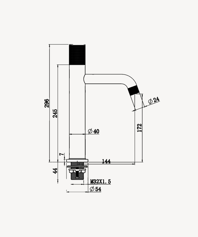 Miscelatore per lavabo di design senza regolatore di portata - Leros