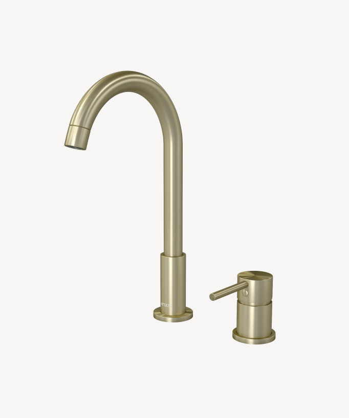 Miscelatore lavabo 2 fori oro spazzolato - Corbeau - small