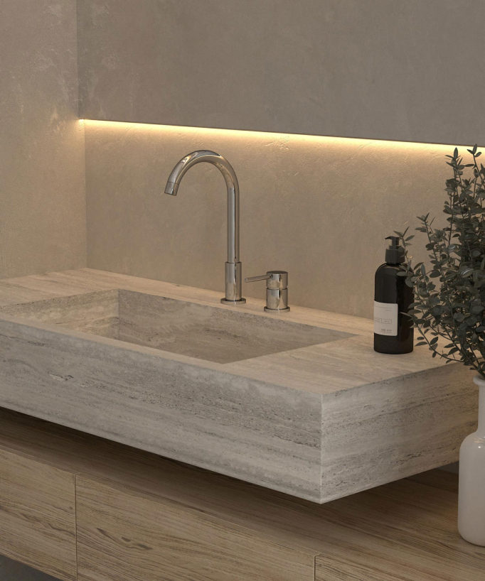 Miscelatore lavabo 2 fori cromato - Corbeau