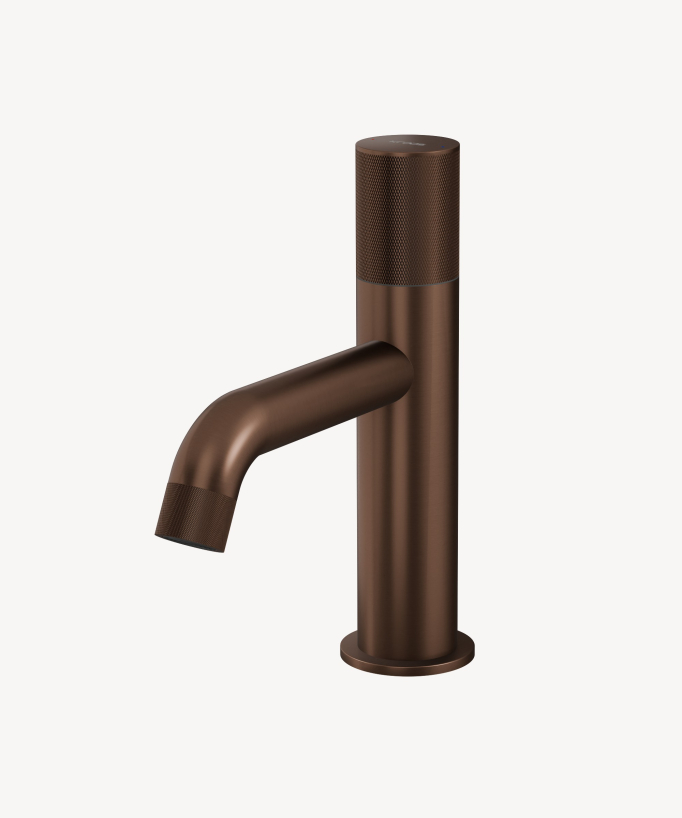 Miscelatore lavabo design oro rosa spazzolato senza limitatore di portata - Leros - small