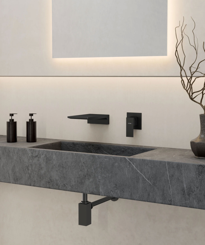 Miscelatore lavabo a parete a cascata - Thilia