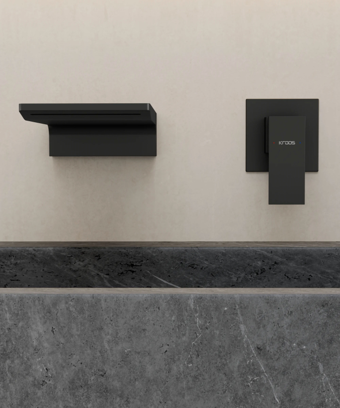 Miscelatore lavabo a parete a cascata - Thilia