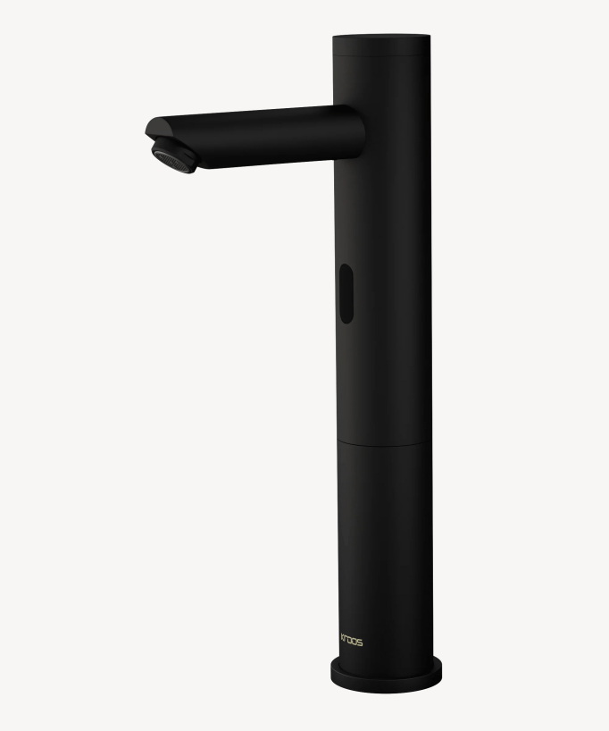 Rubinetto miscelatore lavabo alto automatico in ottone nero - Pula - small