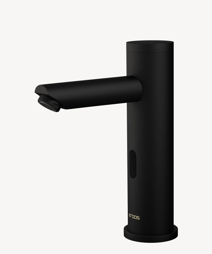 Rubinetto lavabo automatico moderno acqua fredda nero - Pula - small