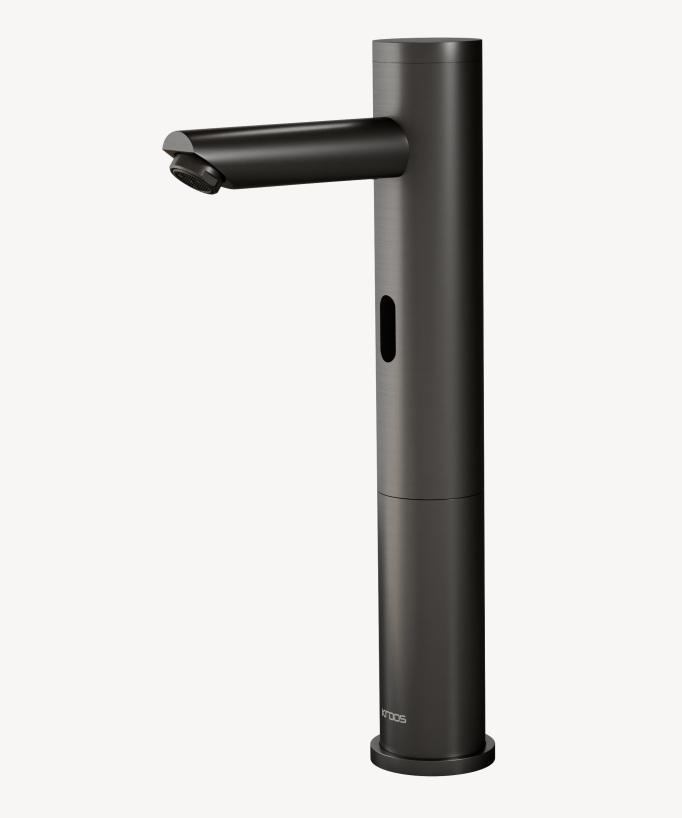 Miscelatore automatico per lavabo da appoggio in ottone, acqua fredda, gunmetal – Corbeau