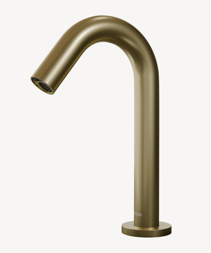 Rubinetto automatico per lavabo da appoggio, acqua fredda oro spazzolato – Corbeau