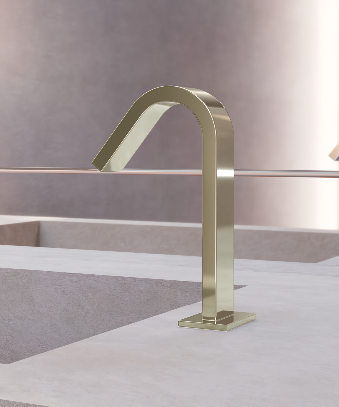 Rubinetto automatico per lavabo, acqua fredda champagne – Fiumina